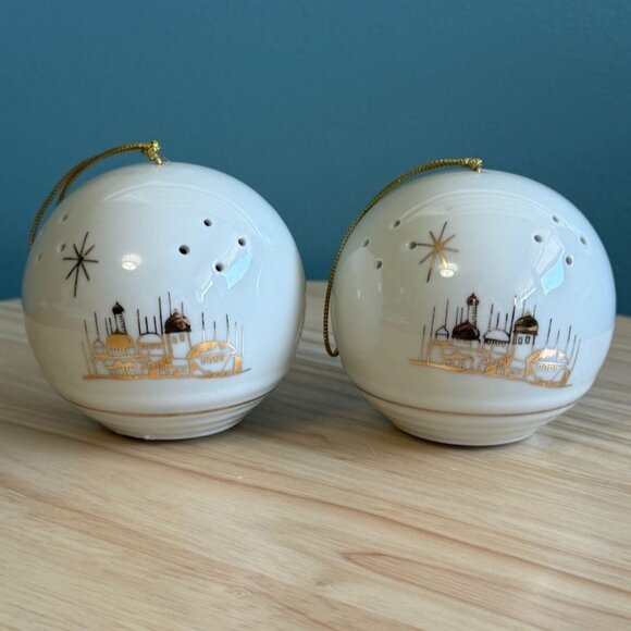 2 Vtg 24K Gold Andre Richard Potpourri Christmas Ornaments The Three Kings Japan - Picture 3 of 9